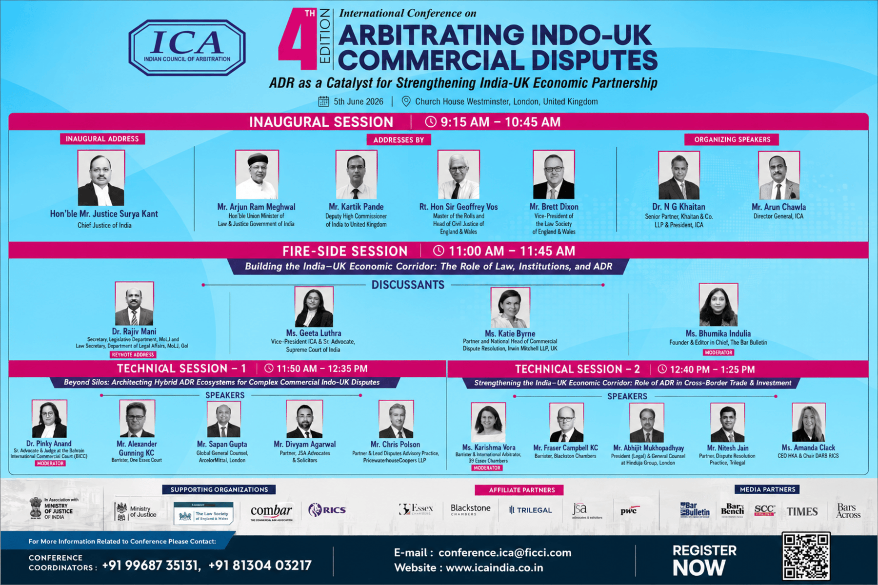 ICA’s 4th International Conference on “Arbitrating Indo-UK Commercial Disputes: ADR as a Catalyst for Strengthening the India–UK Economic Partnership”